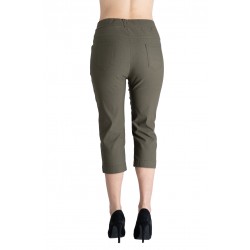 Pantaloni Rachel Marime Mare Dama ,Kaki ,Trei Sferturi 3/4